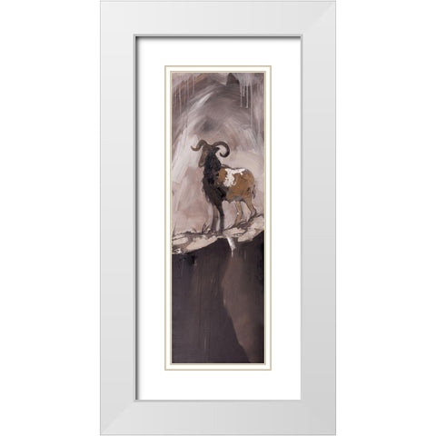 ABSTRACT PROUD AERIES White Modern Wood Framed Art Print with Double Matting by Atelier B Art Studio