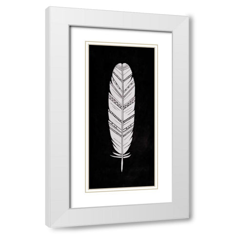 White Feather White Modern Wood Framed Art Print with Double Matting by Atelier B Art Studio