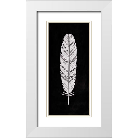 White Feather White Modern Wood Framed Art Print with Double Matting by Atelier B Art Studio