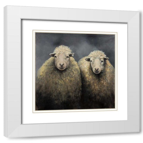 Sheeps Wool White Modern Wood Framed Art Print with Double Matting by Atelier B Art Studio