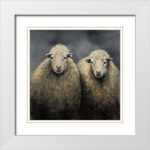 Sheeps Wool White Modern Wood Framed Art Print with Double Matting by Atelier B Art Studio