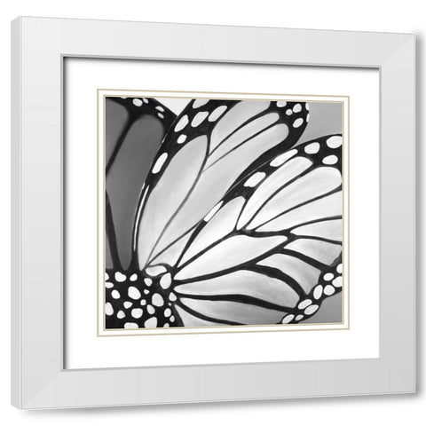 Butterfly Wings White Modern Wood Framed Art Print with Double Matting by Atelier B Art Studio