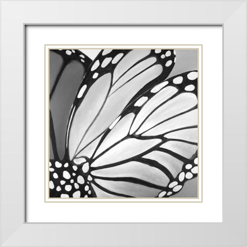 Butterfly Wings White Modern Wood Framed Art Print with Double Matting by Atelier B Art Studio