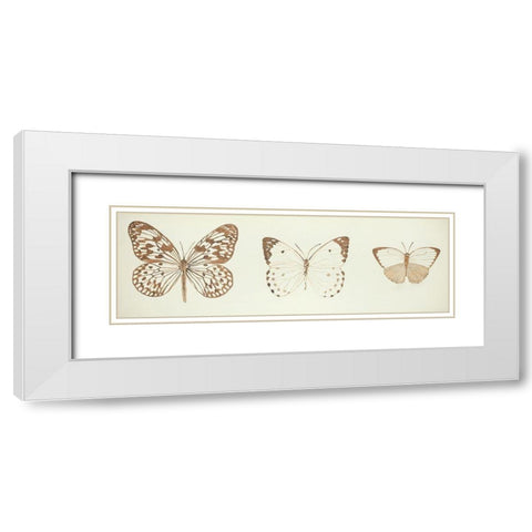 Monarch Butterflies Sketch White Modern Wood Framed Art Print with Double Matting by Atelier B Art Studio