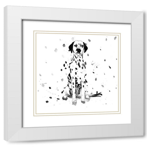 DALMATIAN DOG White Modern Wood Framed Art Print with Double Matting by Atelier B Art Studio