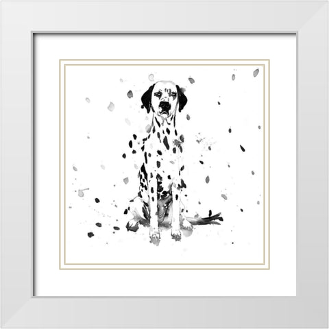 DALMATIAN DOG White Modern Wood Framed Art Print with Double Matting by Atelier B Art Studio
