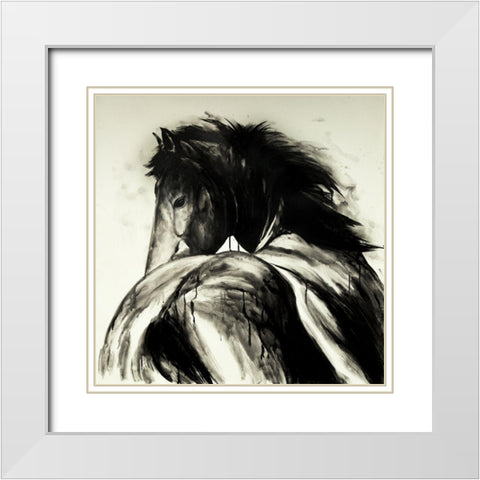 CLASSICAL HORSE White Modern Wood Framed Art Print with Double Matting by Atelier B Art Studio