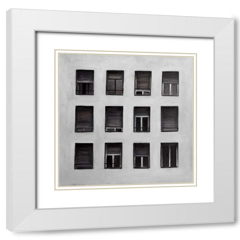 Windows White Modern Wood Framed Art Print with Double Matting by Atelier B Art Studio