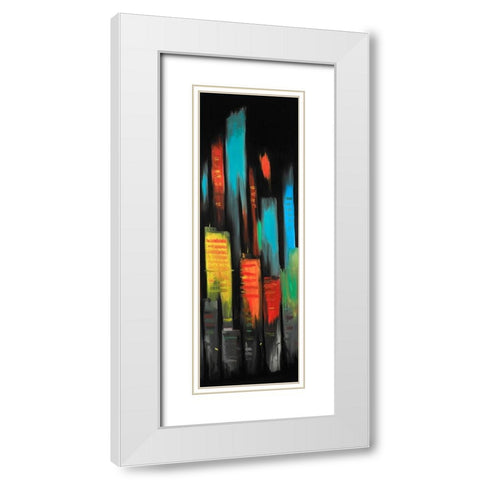 ABSTRACT TALL BUILDINGS White Modern Wood Framed Art Print with Double Matting by Atelier B Art Studio