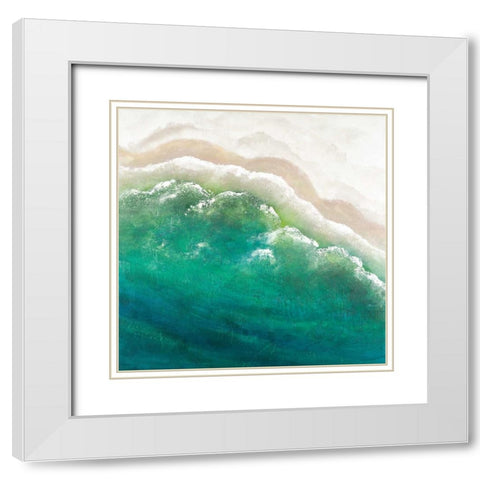 Turquoise Sea White Modern Wood Framed Art Print with Double Matting by Atelier B Art Studio