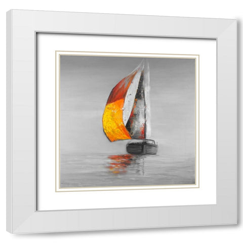 Sail White Modern Wood Framed Art Print with Double Matting by Atelier B Art Studio