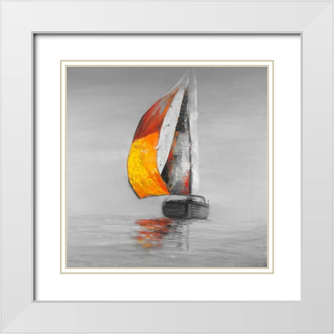 Sail White Modern Wood Framed Art Print with Double Matting by Atelier B Art Studio