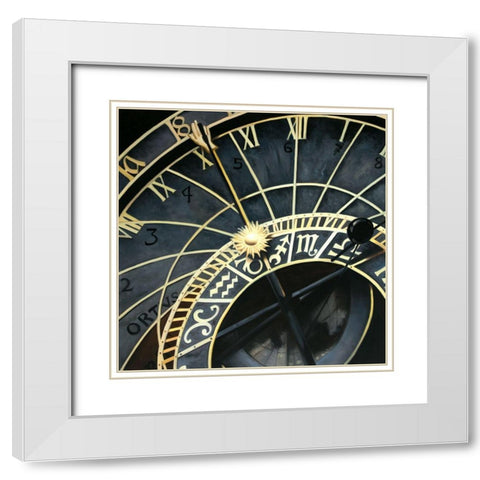 ASTROLOGIC CLOCK White Modern Wood Framed Art Print with Double Matting by Atelier B Art Studio