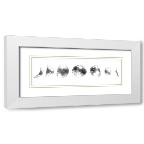 ECLIPSE IN SEVERAL PHASES White Modern Wood Framed Art Print with Double Matting by Atelier B Art Studio