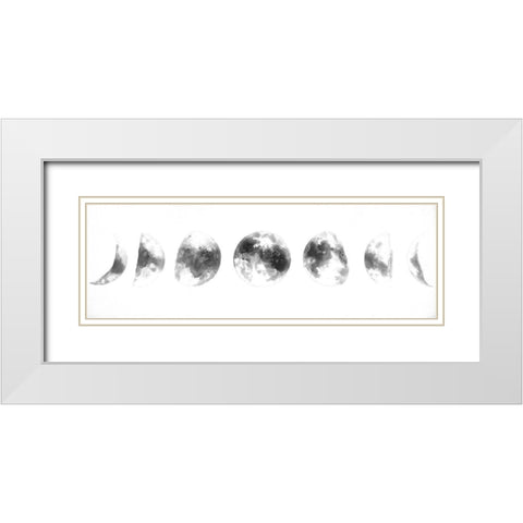 ECLIPSE IN SEVERAL PHASES White Modern Wood Framed Art Print with Double Matting by Atelier B Art Studio
