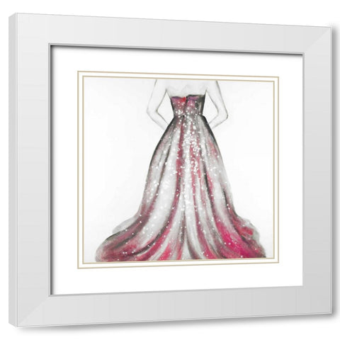 Pink Princess Dress White Modern Wood Framed Art Print with Double Matting by Atelier B Art Studio