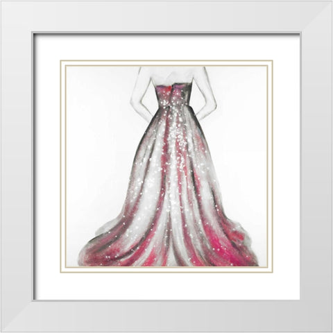 Pink Princess Dress White Modern Wood Framed Art Print with Double Matting by Atelier B Art Studio