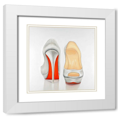 High Heel Shoes White Modern Wood Framed Art Print with Double Matting by Atelier B Art Studio