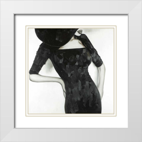 Beautiful Classic Woman White Modern Wood Framed Art Print with Double Matting by Atelier B Art Studio