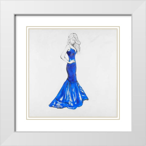 Lady in Dress White Modern Wood Framed Art Print with Double Matting by Atelier B Art Studio
