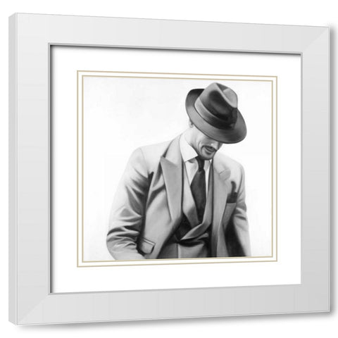 Elegant Businessman White Modern Wood Framed Art Print with Double Matting by Atelier B Art Studio
