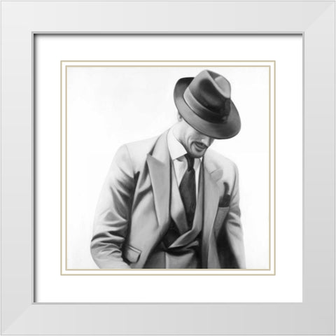 Elegant Businessman White Modern Wood Framed Art Print with Double Matting by Atelier B Art Studio