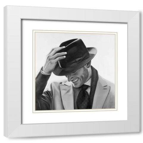 Well-dressed Man White Modern Wood Framed Art Print with Double Matting by Atelier B Art Studio