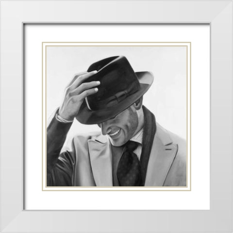 Well-dressed Man White Modern Wood Framed Art Print with Double Matting by Atelier B Art Studio