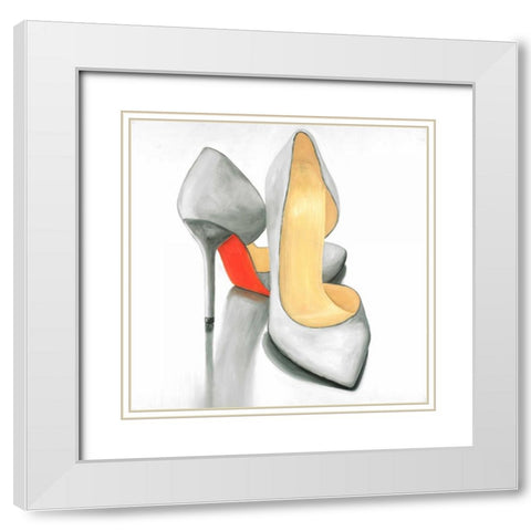High heel Ready to Wear White Modern Wood Framed Art Print with Double Matting by Atelier B Art Studio
