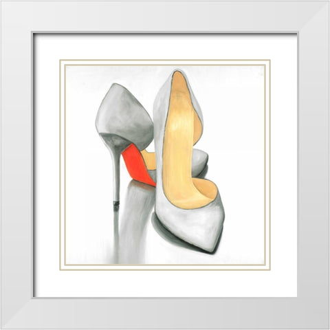 High heel Ready to Wear White Modern Wood Framed Art Print with Double Matting by Atelier B Art Studio