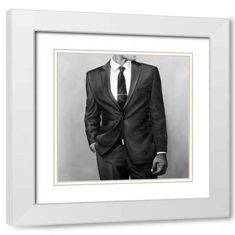 MAN IN A GREAT COSTUME White Modern Wood Framed Art Print with Double Matting by Atelier B Art Studio