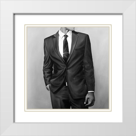 MAN IN A GREAT COSTUME White Modern Wood Framed Art Print with Double Matting by Atelier B Art Studio