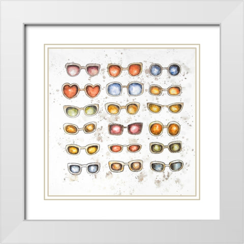 WOMENS SUNGLASSES White Modern Wood Framed Art Print with Double Matting by Atelier B Art Studio