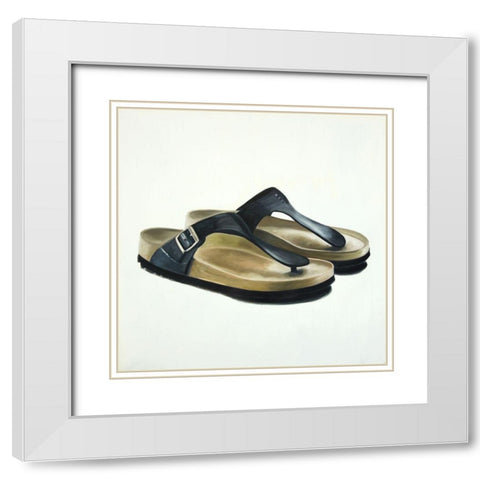 SANDALS White Modern Wood Framed Art Print with Double Matting by Atelier B Art Studio