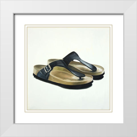 SANDALS White Modern Wood Framed Art Print with Double Matting by Atelier B Art Studio