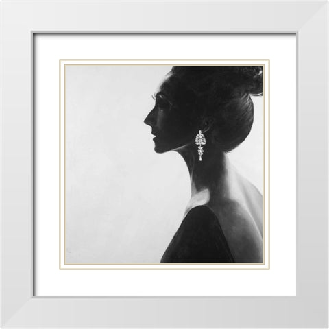 Classic Woman White Modern Wood Framed Art Print with Double Matting by Atelier B Art Studio
