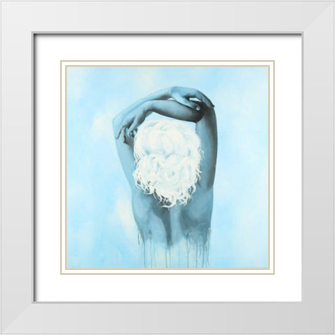 Sweet Woman White Modern Wood Framed Art Print with Double Matting by Atelier B Art Studio