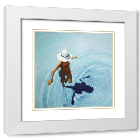ON VACATION White Modern Wood Framed Art Print with Double Matting by Atelier B Art Studio