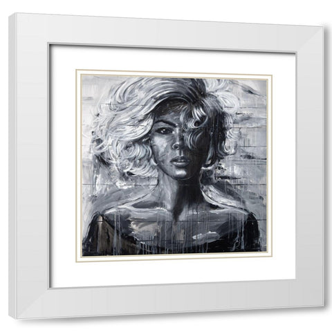 GENTLE WOMAN White Modern Wood Framed Art Print with Double Matting by Atelier B Art Studio