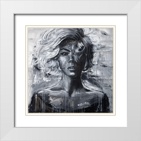 GENTLE WOMAN White Modern Wood Framed Art Print with Double Matting by Atelier B Art Studio