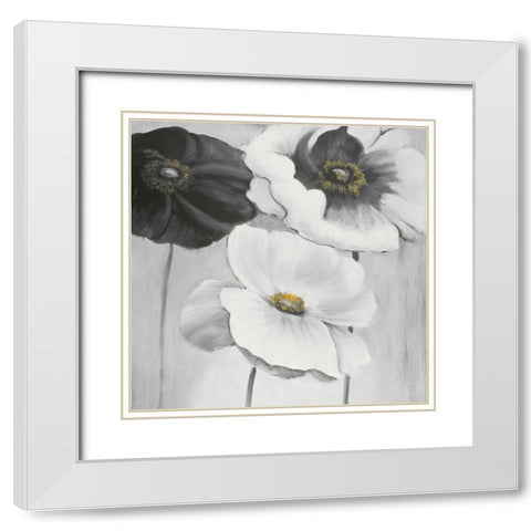 ASSORTED WHITE FLOWERS White Modern Wood Framed Art Print with Double Matting by Atelier B Art Studio