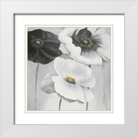 ASSORTED WHITE FLOWERS White Modern Wood Framed Art Print with Double Matting by Atelier B Art Studio