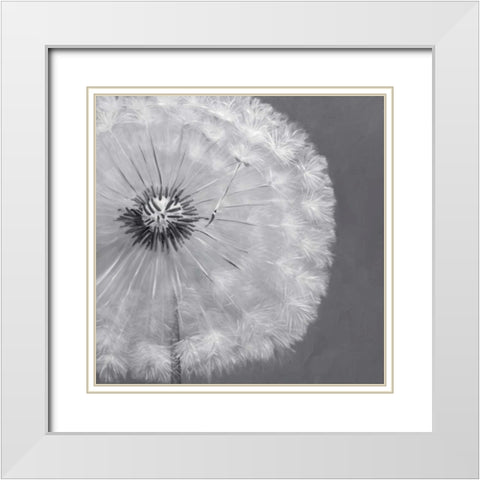 Dandelion Puff Ball White Modern Wood Framed Art Print with Double Matting by Atelier B Art Studio
