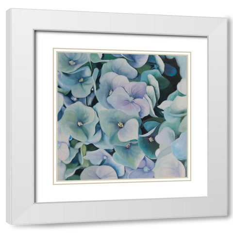 Hydrangea Plant White Modern Wood Framed Art Print with Double Matting by Atelier B Art Studio