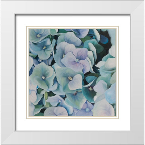 Hydrangea Plant White Modern Wood Framed Art Print with Double Matting by Atelier B Art Studio