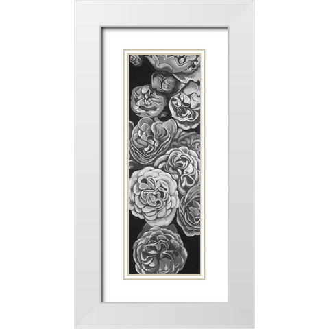 Grayscale Dahlias White Modern Wood Framed Art Print with Double Matting by Atelier B Art Studio