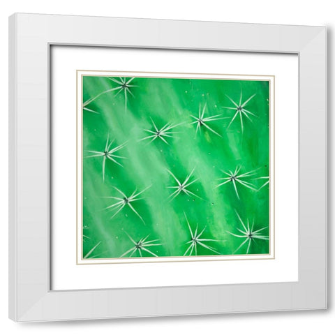 CACTUS CLOSEUP White Modern Wood Framed Art Print with Double Matting by Atelier B Art Studio