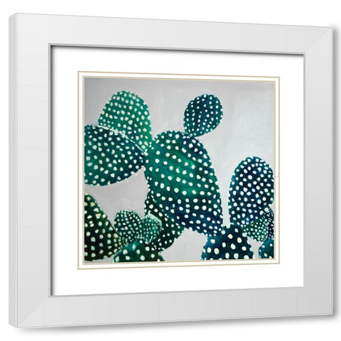 OPUNTIA CACTUS White Modern Wood Framed Art Print with Double Matting by Atelier B Art Studio