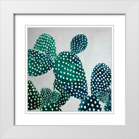 OPUNTIA CACTUS White Modern Wood Framed Art Print with Double Matting by Atelier B Art Studio