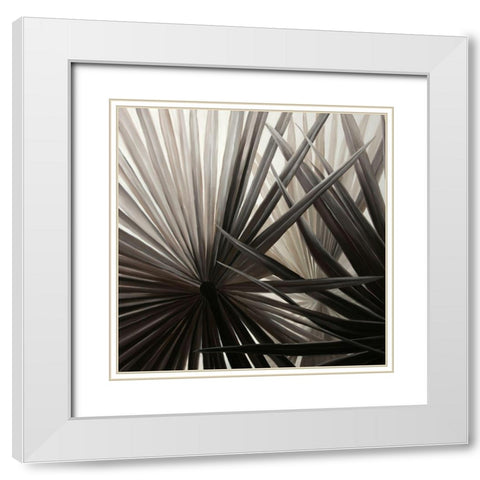 GRAYSCALE TROPICAL PLANTS White Modern Wood Framed Art Print with Double Matting by Atelier B Art Studio